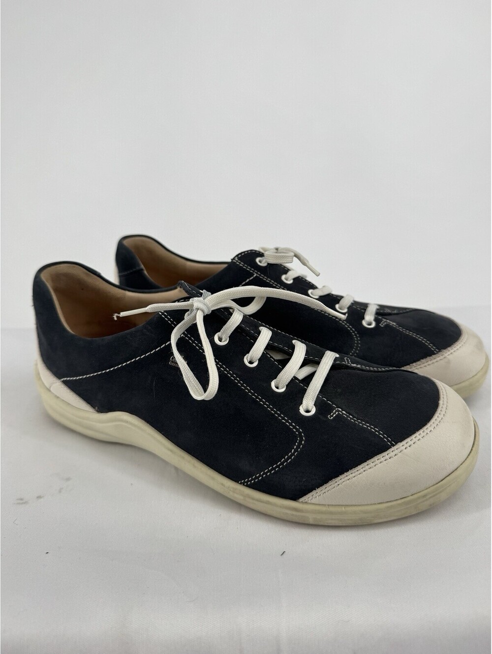 Finn Comfort shoes womens 38 7.5/8 navy blue lace up comfort sneakers walking - Picture 2 of 6